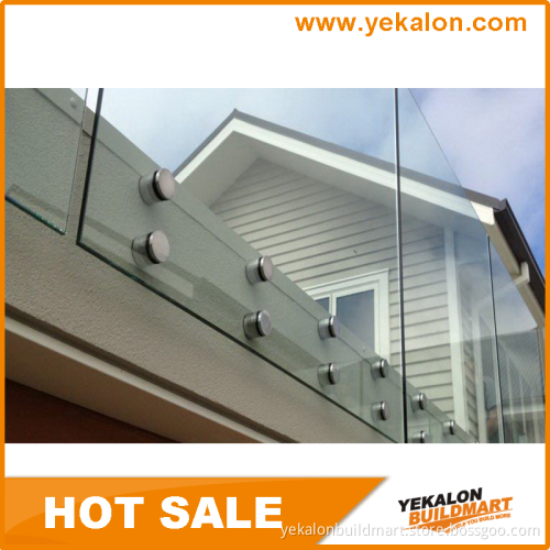 2016 Simple Design Point Fixed Stainless Steel Glass Railing Without Handrail for Balcony and Swimming Pool